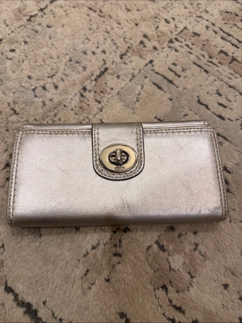 Coach Metallic Champagne Leather Wallet